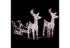 vidaXL Kerst Rendieren & Slee met 160 LED's - 130cm - 40% Korting!