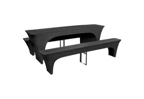 vidaXL Biertafel/Bank Hoezen 3-delig Antraciet Stretch - 46% Korting!