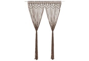 vidaXL Macramé Gordijn 140x240 cm Katoen Taupe - 65% Korting!