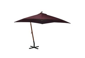 VidaXL Zweefparasol Vurenhout 3x3m Bordeauxrood - 62% Korting!