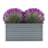 vidaXL Verhoogde Plantenbak Grijs Staal (100x40x45cm) - 56% Korting!