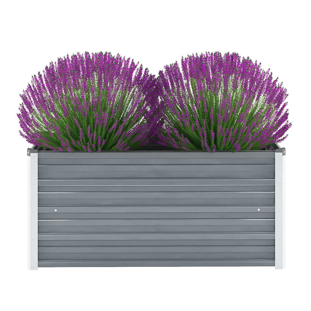 vidaXL Verhoogde Plantenbak Grijs Staal (100x40x45cm) - 56% Korting!