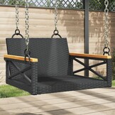 VidaXL Schommelbank Poly Rattan Zwart - 56% Korting! Laatste Stuk!