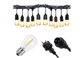 Lichtsnoer Buiten Prikkabel 10m, 10 Lampen Warm Wit - 56% Korting!