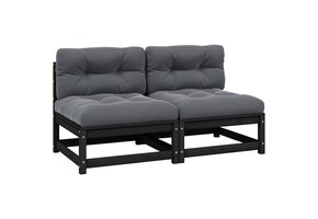 VidaXL Tuinmiddenbanken 2x Massief Grenenhout met Antraciet Kussens | 51% Korting!