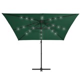 VidaXL Zweefparasol Groen - 250x250cm - 64% Korting! | LED & Staal