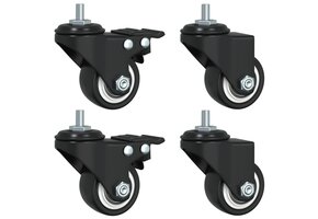 vidaXL Zwenkwielen 35mm Ijzer Zwart (3-pack) - 64% Korting!