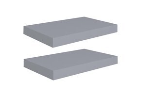 vidaXL Zwevende Wandschappen (2 st) - 40cm - Grijs - 46% Korting!
