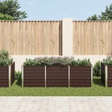 VidaXL Verhoogde Plantenbak Staal Bruin (240x80x77 cm) - 46% Korting!