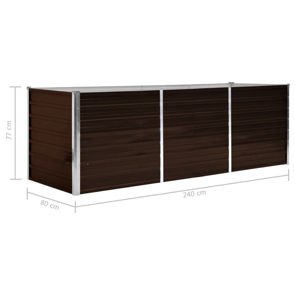 VidaXL Verhoogde Plantenbak Staal Bruin (240x80x77 cm) - 46% Korting!