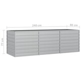 Plantenbak verhoogd vidaXL 240x80x77cm Gegalvaniseerd Staal | 60% Korting!
