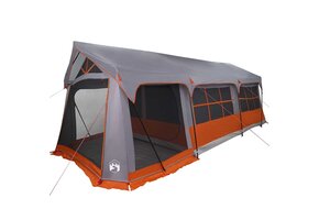 vidaXL Tenten met dak Grijs en oranje 620 x 322 x 240 cm Polyester