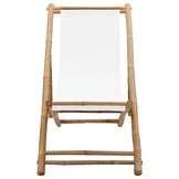 VidaXL Terrasstoel Bamboe & Canvas - 51% Korting | Bijna Nieuw!