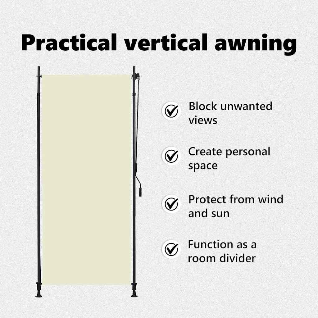 vidaXL Rolgordijn Buiten Crème 100x270 cm - 51% Korting!