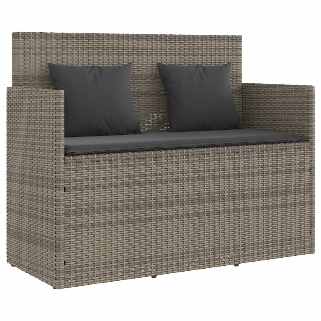 VidaXL Tuinbank Poly Rattan Grijs - 35% Korting! Nieuw!