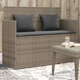 VidaXL Tuinbank Poly Rattan Grijs - 35% Korting! Nieuw!