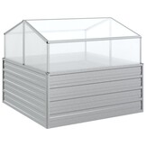 VidaXL Verhoogde Plantenbak met Kas - 100x100x85cm - Zilver (55% Korting!)