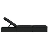 VidaXL Ligbed met Kussen - Zwart Poly Rotan - 60% Korting!