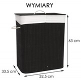 Wasmand Bamboe Zwart 2 Vakken 100L - 55% Korting! Nieuwstaat!