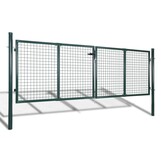 VidaXL Tuinpoort Staal Groen 306x150cm | 40% Korting | Retourproduct