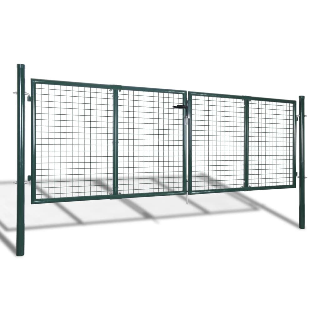 VidaXL Tuinpoort Staal Groen 306x150cm | 40% Korting | Retourproduct