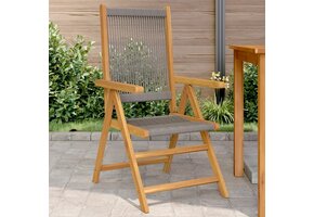 VidaXL Tuinstoelen (2 st) Acaciahout/Polypropeen Grijs - 40% Korting!