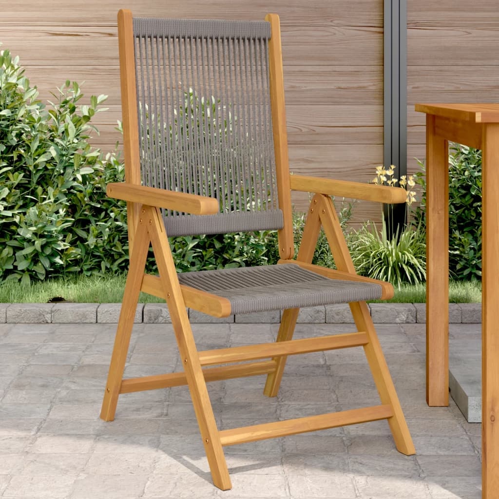 VidaXL Tuinstoelen (2 st) Acaciahout/Polypropeen Grijs - 40% Korting!