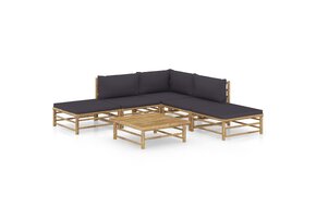 VidaXL Bamboe Loungeset - Donkergrijs (66% Korting!)