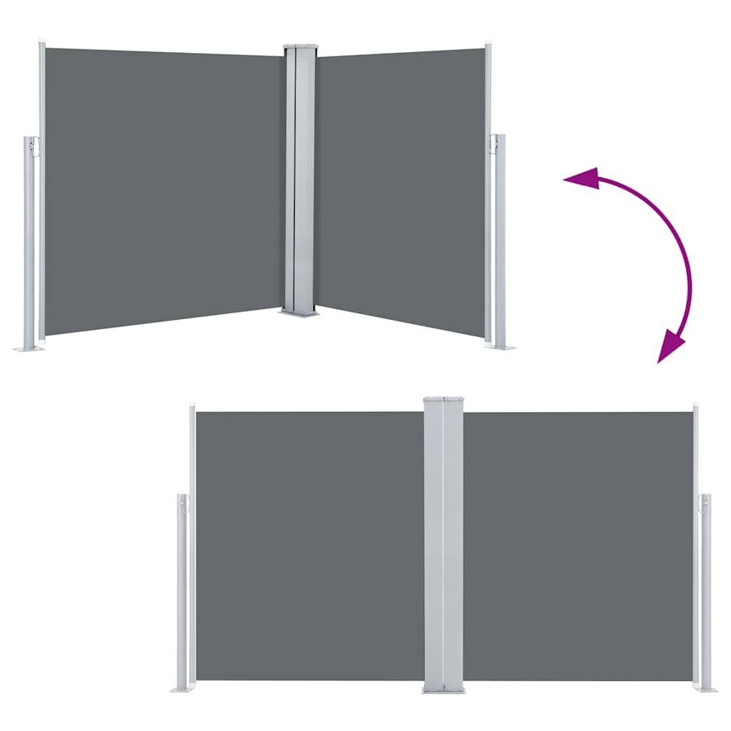 vidaXL Uittrekbaar Windscherm 140x600cm Antraciet - 56% Korting!