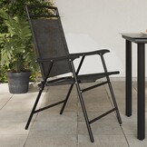 VidaXL Tuinstoelen (2 st) - Inklapbaar, Staal/Textileen, Grijs - 80% Korting!