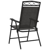 VidaXL Tuinstoelen (2 st) - Inklapbaar, Staal/Textileen, Grijs - 80% Korting!