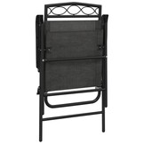 VidaXL Tuinstoelen (2 st) - Inklapbaar, Staal/Textileen, Grijs - 80% Korting!