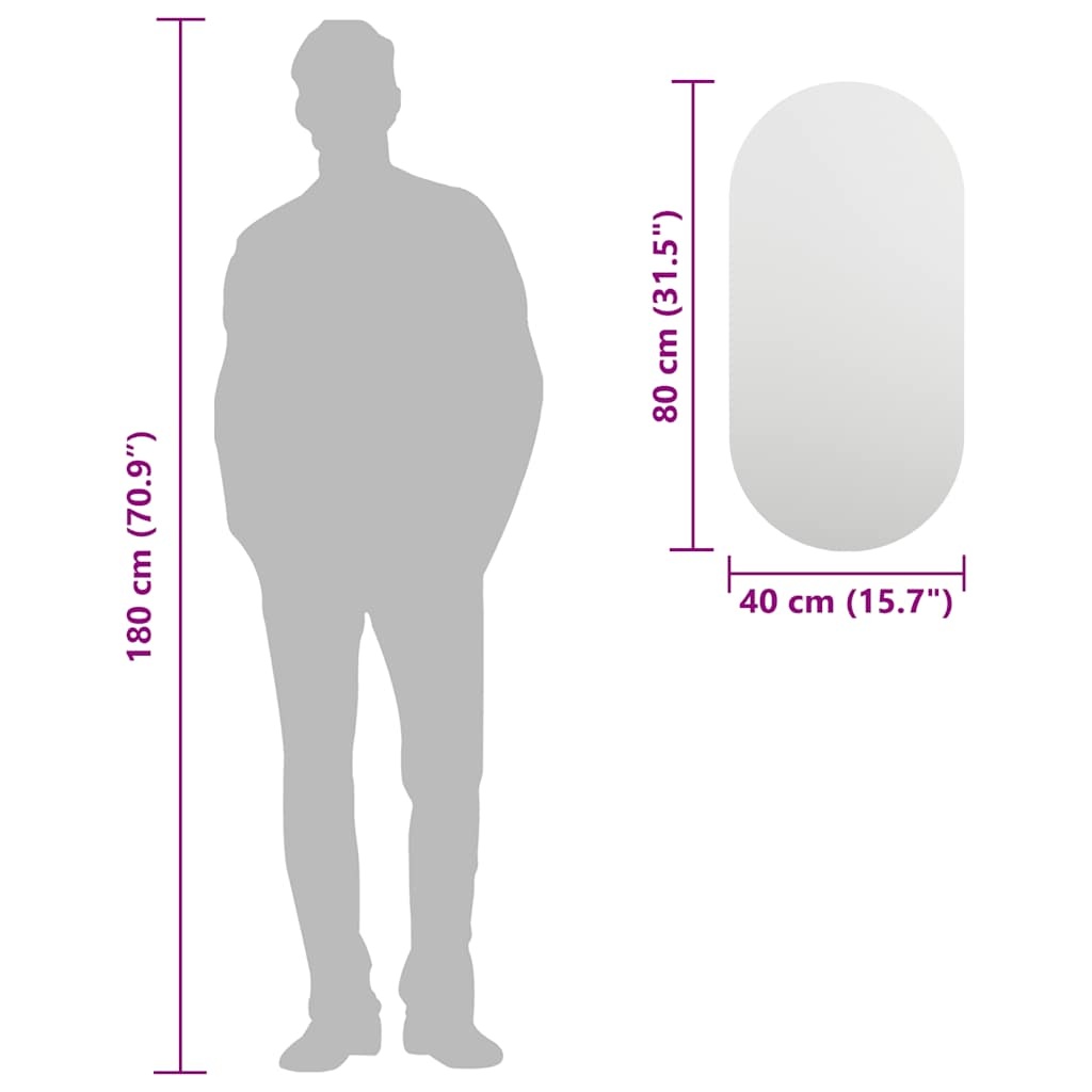 vidaXL Spiegel 80x40cm - Glas - Nu 80% Korting!