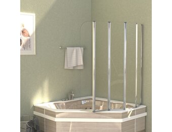 VidaXL Badwand 120x140cm Gehard Glas Transparant - 40% Korting!