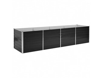 vidaXL Verhoogde Plantenbak 320cm - Gegalvaniseerd Staal Antraciet - 55% Korting!
