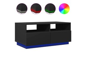 VidaXL Salontafel met LED Zwart - 90cm | 55% Korting! | Lichte Krasjes