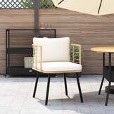 VidaXL Tuinstoel Poly Rattan Naturel met Kussens - 73% Korting!