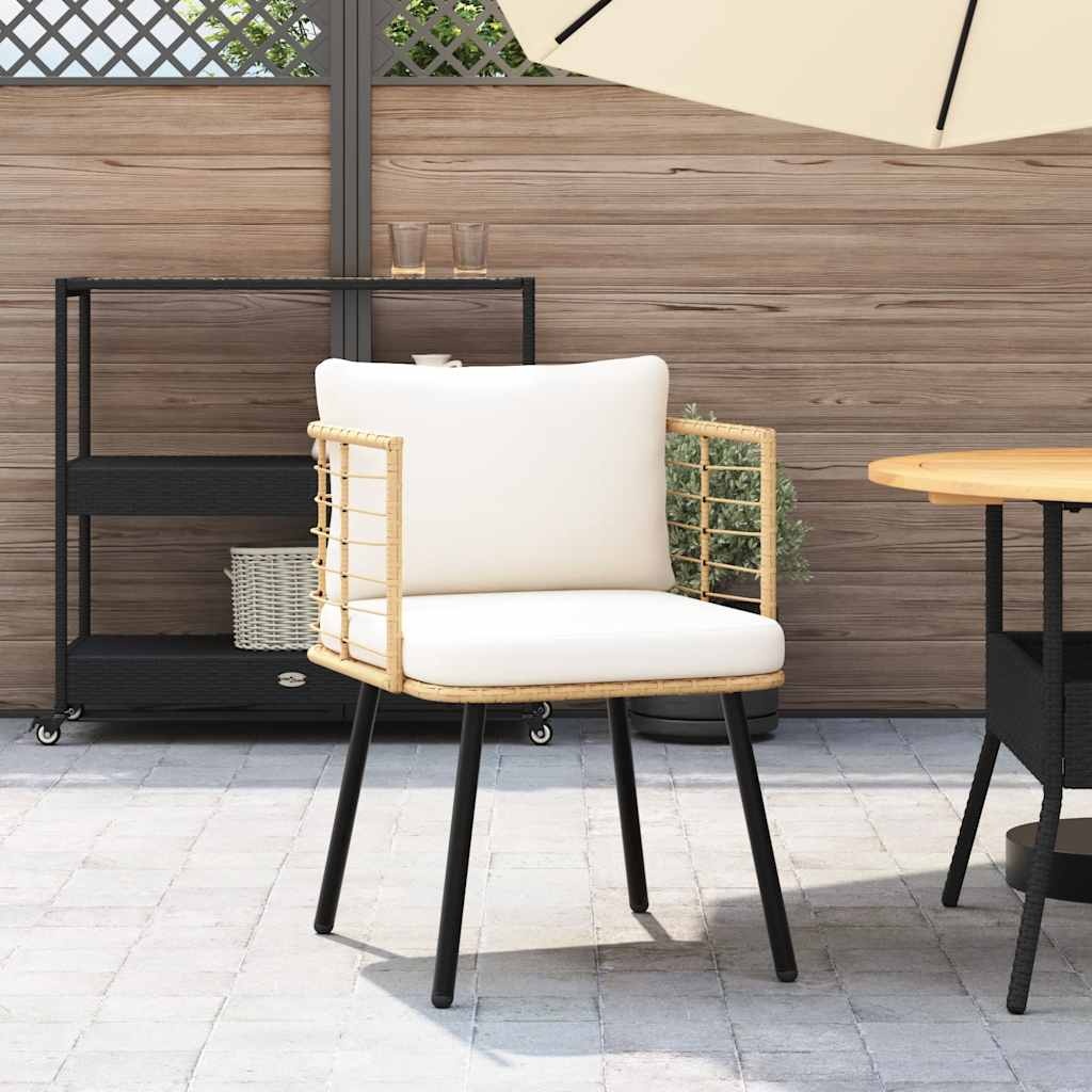 VidaXL Tuinstoel Poly Rattan Naturel met Kussens - 73% Korting!