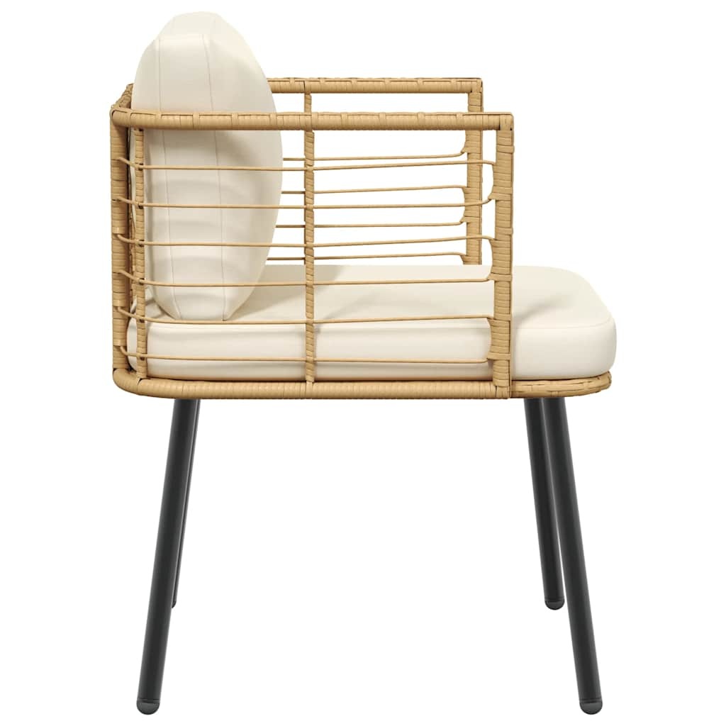VidaXL Tuinstoel Poly Rattan Naturel met Kussens - 73% Korting!