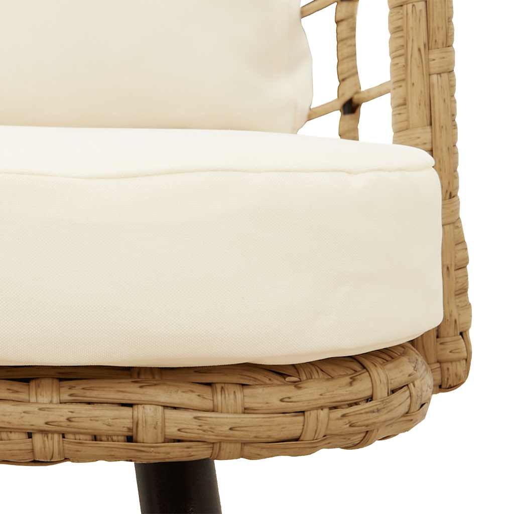VidaXL Tuinstoel Poly Rattan Naturel met Kussens - 73% Korting!