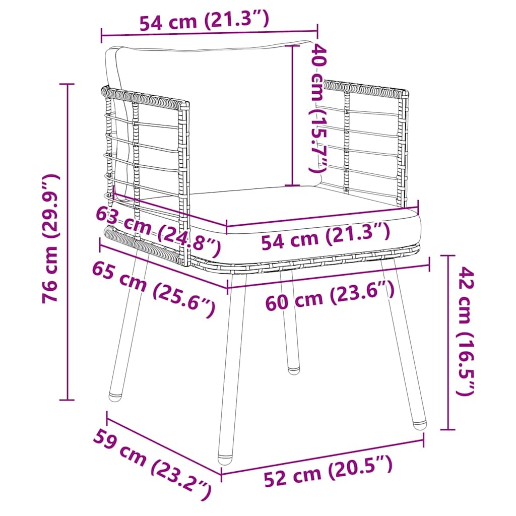 VidaXL Tuinstoel Poly Rattan Naturel met Kussens - 73% Korting!