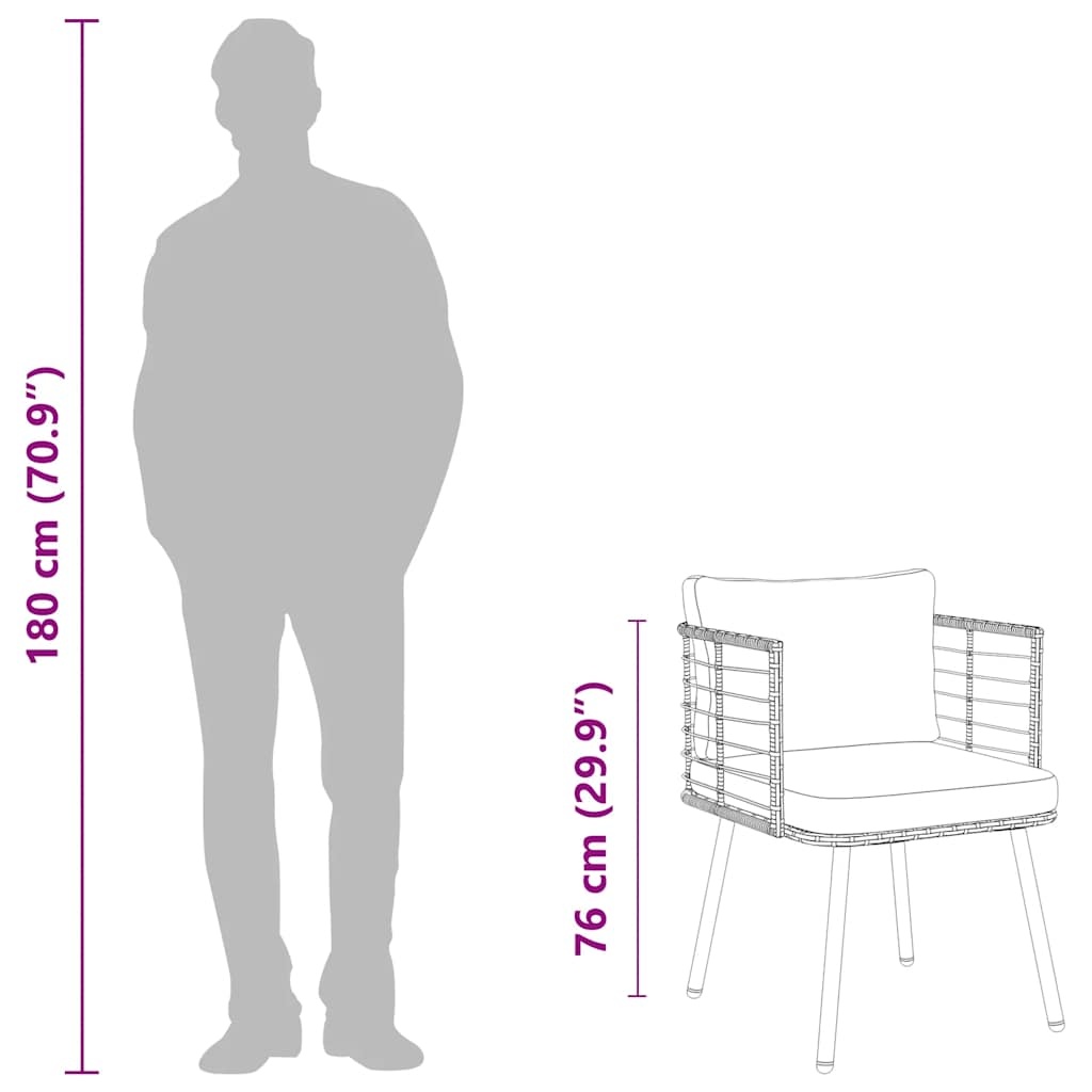 VidaXL Tuinstoel Poly Rattan Naturel met Kussens - 73% Korting!