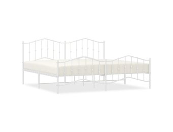 vidaXL Wit Metaal Bedframe 200x200 cm - 55% Korting! Lichte Krasjes