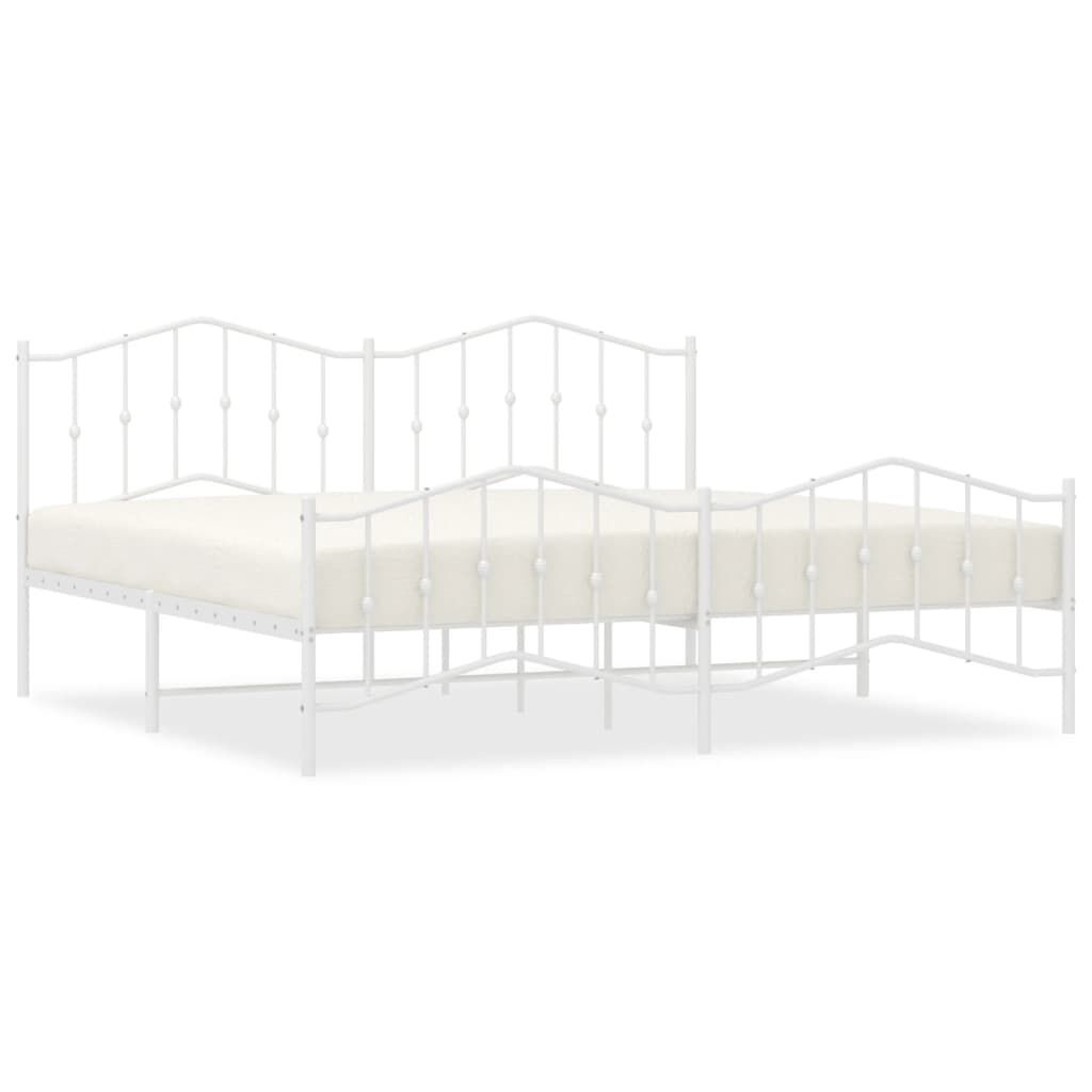 vidaXL Wit Metaal Bedframe 200x200 cm - 55% Korting! Lichte Krasjes