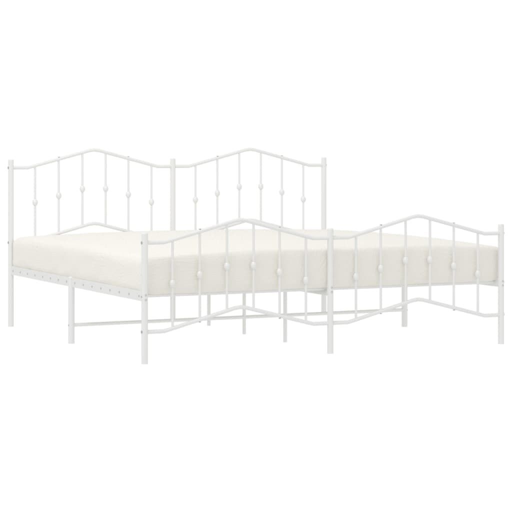 vidaXL Wit Metaal Bedframe 200x200 cm - 55% Korting! Lichte Krasjes