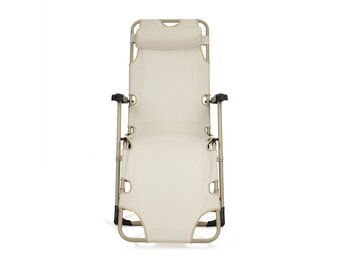 Tuinstoel Ligstoel 2-in-1 Beige - 60% Korting!