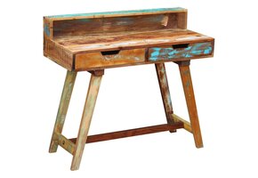VidaXL Bureau Massief Gerecycled Hout - 35% Korting! Uniek & Handgemaakt