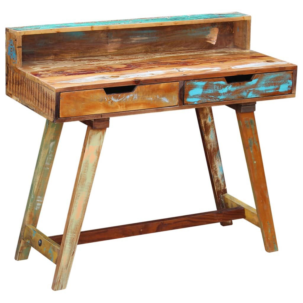 VidaXL Bureau Massief Gerecycled Hout - 35% Korting! Uniek & Handgemaakt