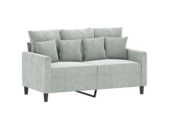 VidaXL Tweezitsbank Fluweel Lichtgrijs | 40% Korting!