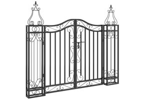 VidaXL Smeedijzeren Tuinpoort Zwart 121x8x100 cm | 40% Korting!